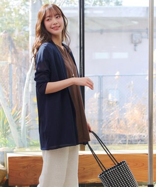 Tiaclasse ロングトッパーカーディガン ネイビー