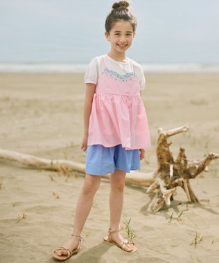 組曲 KIDS 【110-140㎝】シャンブレー ショートパンツ サックスブルー系