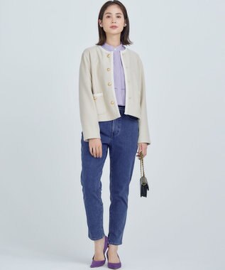 組曲 【WEB限定色あり】フルコーデフリルシャツ 【WEB限定】ブルー×オレンジ系