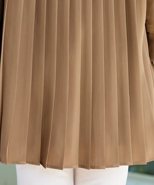 Tiaclasse 【洗える・スマート裏起毛】バックプリーツチュニックブラウス ベージュ