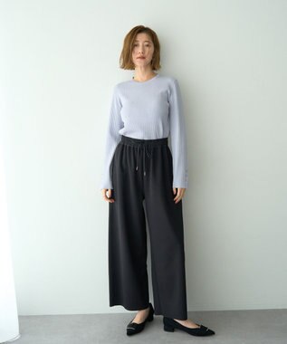 YECCA VECCA 袖釦クルーネックリブニット Light Blue