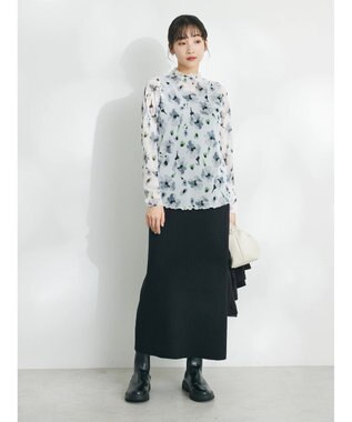 CRAFT STANDARD BOUTIQUE プリント柄スタンドネックプルオーバー Off White