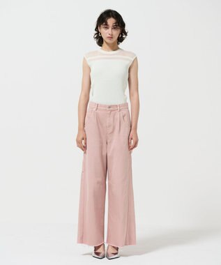 GRACE CONTINENTAL リブシアーニットトップ ホワイト