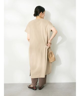 CRAFT STANDARD BOUTIQUE ヴィンテージ風天竺ワンポイントワンピース Gray Beige