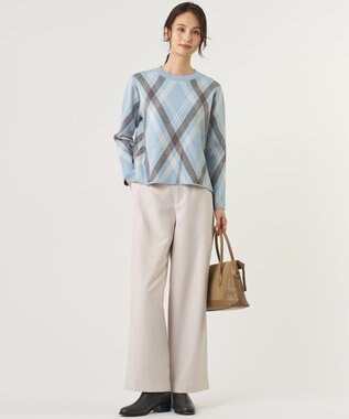 J.PRESS LADIES 【WEB限定・人気素材】ツムギートflannel ストレート パンツ エクリュ系