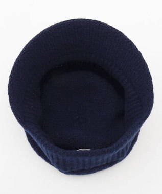 MOONBAT FURLA(フルラ) ラメ折り返しニットキャスケット【日本製】 ネイビーブルー