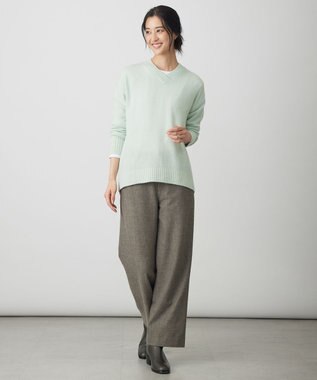 J.PRESS LADIES YAK BLEND Vネック ニット ライトミント系