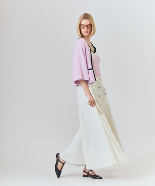 GRACE CONTINENTAL サーキュラーデニムスカート ホワイト