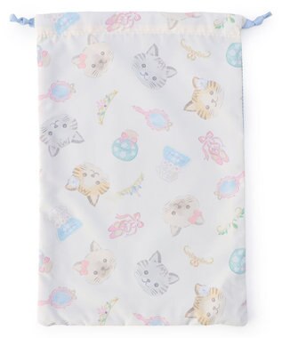 Chacott Cat半メッシュ巾着M オフホワイト