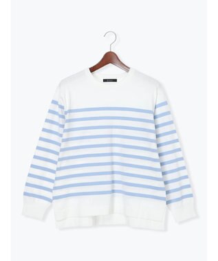 Te chichi ボーダーボックスシルエットプルオーバー サックスブルー