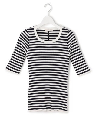 ICB 4×2リブ プルオーバーカットソー ネイビーボーダー