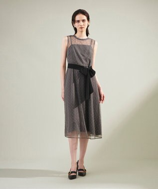 GRACE CONTINENTAL ビーズembドレス チャコール