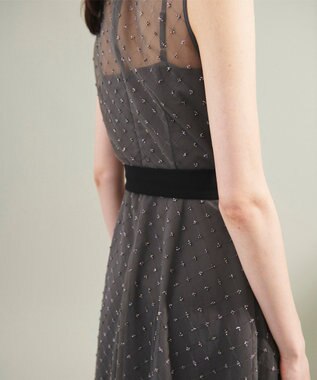 GRACE CONTINENTAL ビーズembドレス チャコール
