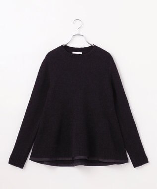 #Newans 【洗える】フレアシルエットチュニックニット ブラック系