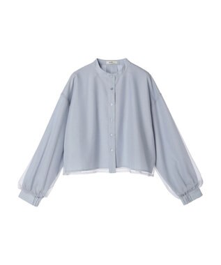 earth music&ecology チュールレイヤードシャツ Sax