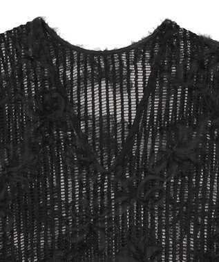 Green Parks テープ刺繍レースベスト Black