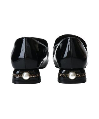 Bridget Birkin 【Bridget Birkin】パールヒールビジューバックルローファー ブラックエナメル