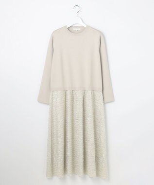 自由区 L 【カタログ掲載】ジャカードコンビ ワンピース ベージュ
