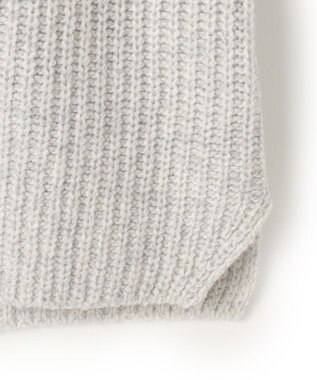 23区 S 【洗える】ウールカシミヤ カラーブロック バルキー ニット レモン×ライトグレー