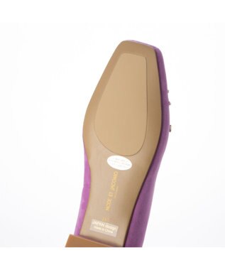 MODE ET JACOMO <MODE ET JACOMO>ラインストーンスクエアトゥパンプス パープルスエード