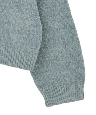 earth music&ecology ベロアフーディージップニットカーディガン Blue