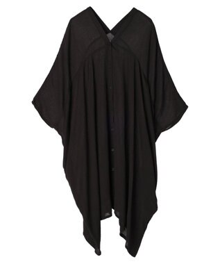 earth music&ecology レーヨンビッグシャツチュニック Black