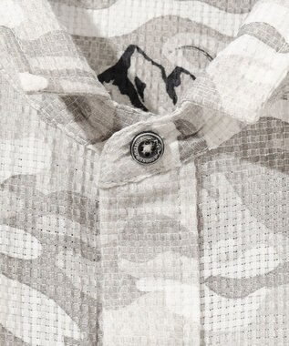 JOSEPH ABBOUD MOUNTAIN 【軽量/ストレッチ】メッシュサッカーカモ アウトドア シャツ アイボリー系6