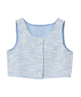 earth music&ecology カットソーツイードビスチェ Blue