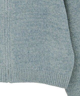 earth music&ecology ベロアフーディージップニットカーディガン Blue