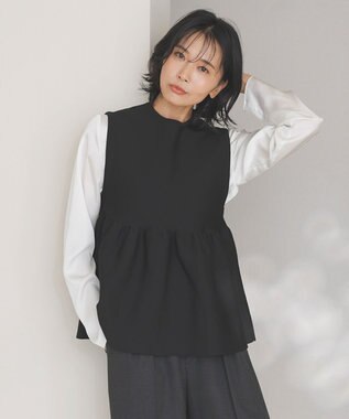 UNFILO サテン レイヤードブラウス エクリュ