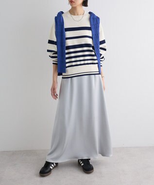 Green Parks スウェットライクニットプルオーバー Border