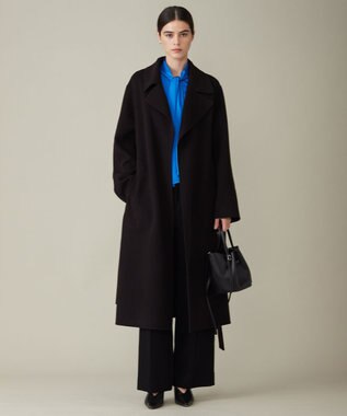 ICB 【洗える】 ヴィンテージストレッチサテン ブラウス サファイア系