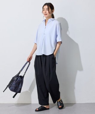 ANY L 【洗濯機可/ウエストゴム】撥水バレルパンツ ブラック