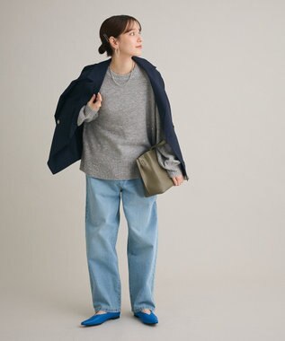 Green Parks スパンコールニットプルオーバー Gray Mixture