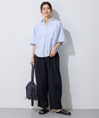 ANY L 【洗濯機可/ウエストゴム】撥水バレルパンツ ブラック