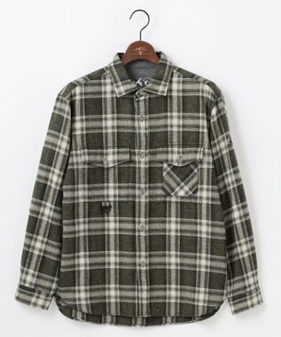 JOSEPH ABBOUD MOUNTAIN 【大人の山シャツ】メランジチェックシャツ ダークグリーン系4