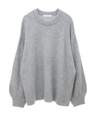 Green Parks スパンコールニットプルオーバー Gray Mixture