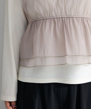 Green Parks オーガンジービスチェドッキングプルオーバー Gray