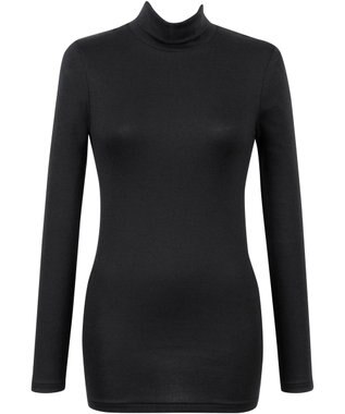 Wing あったかインナー オーガニックコットン100%(肌側) やさしい肌ざわり ムレにくい 【綿の贅沢 オーガニック】 9分袖 長袖 タートルネック 秋 冬 EL4032 ウイング／ワコール ブラック