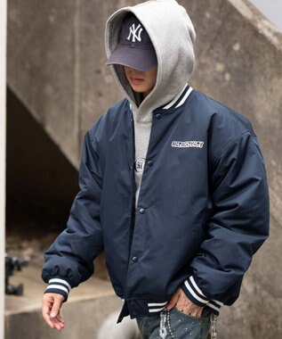 WEGO 【ユニセックス着用ITEM】グラフィックパファースタジャン ネイビー