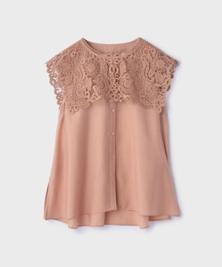 GRACE CONTINENTAL パターンレースカラーブラウス ピンク