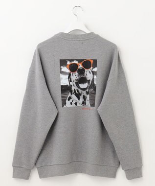 PW CIRCULUS 【UNISEX】アスレジャー 裏毛 バックプリント クルーネック スウェット ライトグレー系