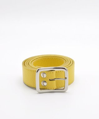 blancle シュリンクレザー 幅3cm 長さ110cm ベルト YELLOW