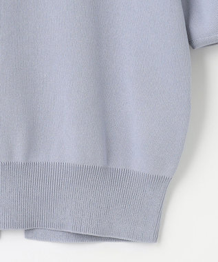 ANY SIS 【洗える】タックスリーブパール調 ニット ライトブルー