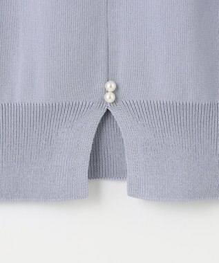 ANY SIS 【洗える】タックスリーブパール調 ニット ライトブルー