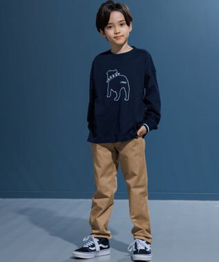 J.PRESS KIDS 【100-130cm】バックブル ラインプリント カットソー ネイビー系