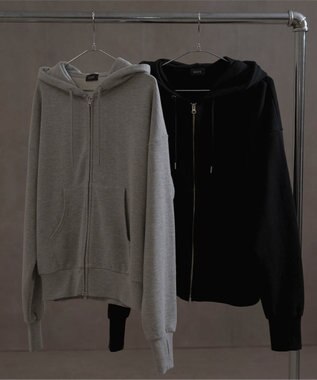 WEGO ショートダブルZIPパーカー ブラック