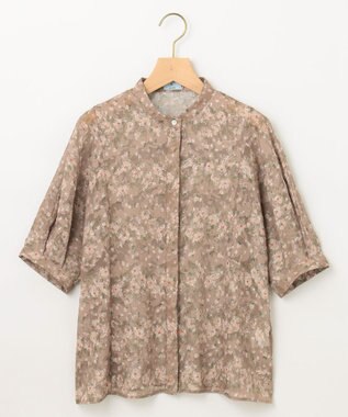 組曲 【WEB限定】フラワーボーダージャカードプリント ブラウス アプリコットベージュ系5