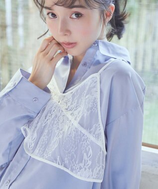 earth music&ecology ＳＥＴ２点レースビスチェ＋シャツ Off White