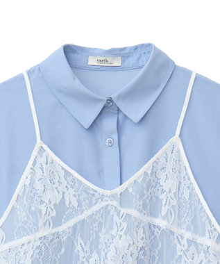 earth music&ecology ＳＥＴ２点レースビスチェ＋シャツ Off White